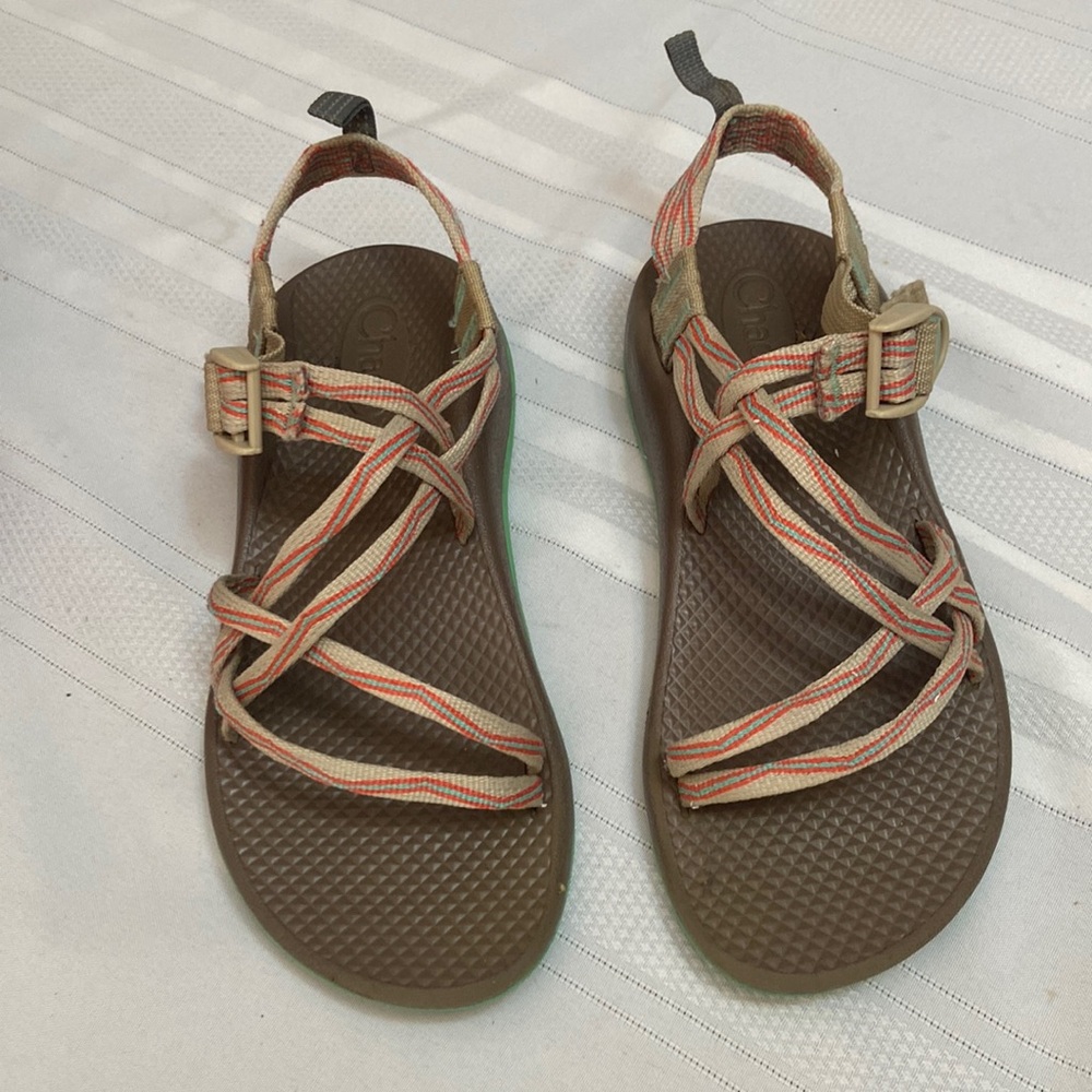 Chaco Tan Stripe Womens Sandals -Clean - Freshly Laundered - Size 5